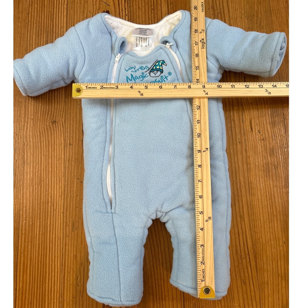 Baby Merlin Magic Sleepsuit Kids Blue Fleece Transition Swaddle SIZE Small 3-6M - Picture 4 of 5